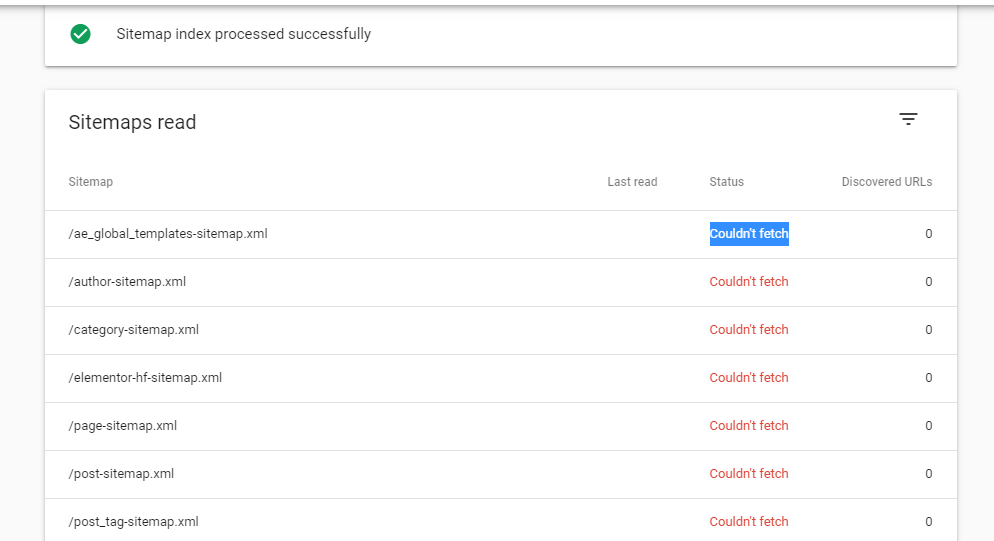 خطای Sitemap Couldn't fetch در سرچ کنسول